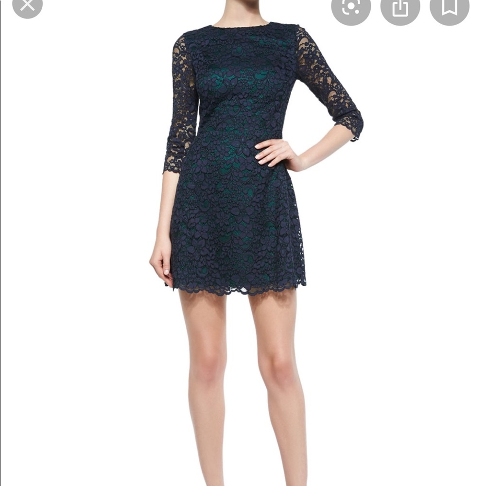 Tory Burch Navy Green Lace Dress